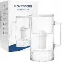 Wessper D2 Borosilikat-Glaskanne 3,3L + 1X Aquaclassic Filter