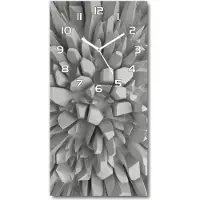 Tulup Wanduhr aus Glas – 30x60 cm - Glasbild - Glasuhr - Gehärtetes Glas -3D-Abstraktion