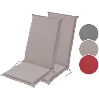 XDREAM 2er Set Gartenstuhl Auflage | Hochlehner | taupe | 120 x 50 cm |