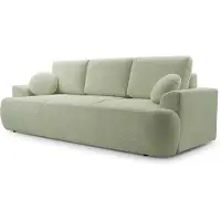 Masseno Sofa FILO mit Schlaffunktion, Schlafsofa, Wohnzimmersofa, Couch, Soffa, Bettsofa, Bucle-Stoff – Grün CORAL 55