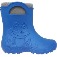 Camminare blaue Schneestiefel Gummistiefel Frosch mit grauem Thermoeinsatz (ohne Befestigung) 30/31