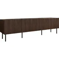 Mirjan 24 TV-Lowboard Tacos 200 4D, TV-Möbel, Modern, Stahlfüße, Stehend, TV-Schrank, Wohnzimmer Kollektion (Farbe: Nuss Warmia)