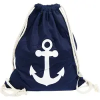 Cham Cham Turnbeutel Hipster Jutebeutel Sportbeutel Jute Rucksack Tasche blau Anker