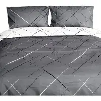 Cofi1453® Moderne Bettwäsche mit Reißverschluss in Reflection Design, für Einzel- und Doppelbett 200 x 200 cm + 2x 80 x 80 cm