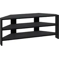 Decortie Thales Modernes Eck-Fernsehgerät Multimedia-Center TV-Ecke Schwarz Holz 110 x 36 x 45 cm