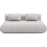 Masseno Sofa ATOMO mit Schlaffunktion, Schlafsofa, Wohnzimmersofa, Couch, Soffa, Bettsofa, Velours-Stoff – Hellgrau DOT 90
