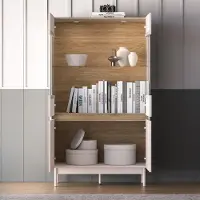 Lomadox Wohnzimmer-Set in Beige matt mit Eiche, inkl. Couchtisch & LED Beleuchtung, 3-teilig - DINAR-131