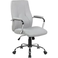 Dmora Bürostuhl Hobart, Chefsessel mit Armlehnen, Ergonomischer Bürostuhl, 64x58h101/111 cm, Grau