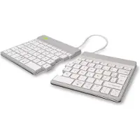 R-Go Tools Ergonomische Tastatur R-Go Split Break mit Pausensoftware, ergonomische geteilte Tastatur, AZERTY (FR), kabellos, weiß, Mini, Kabellos, Bluetooth, Scherenschalter, AZERTY, Weiß