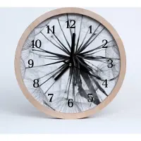Tulup Holzuhr 20fi cm wanduhr - Löwenzahn-Blumen