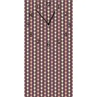 Wallario Design Wanduhr Muster Herzen in beig und rosa in Reih und Glied aus Echtglas, Größe 30 x 60 cm