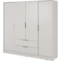 Masseno Drehtürenschrank CATERINA 206 cm Kleiderschrank Schlafzimmer Schrank 4-türig Kaschmir