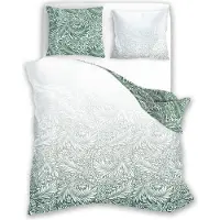 Faro Bettwäsche, Satinbettwäsche, hohe Qualität 160x200 Milagro Verde 010 Blätter