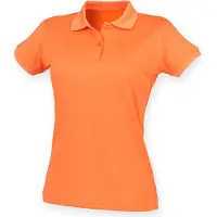 Henbury H476 | Damen Coolplus Wicking Polo Shirt / Mikro-Piqué - Farbe: Bright Orange - Größe: XXL