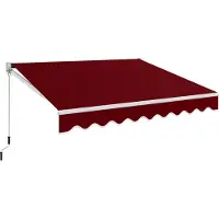 Costway Gelenkarmmarkise Markise, 295x250cm Terrassenmarkise mit Alu-Rahmen & Handkurbel, Sonnenmarkise 40-100° Winkel einstellbar, Balkonmarkise