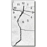 Tulup Glasuhr Wanduhr Küchenuhr Echt-Glas 30x60 Riss Grau