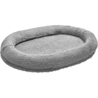 SucceBuy Hundebett für Menschen & Hunde, 174x118x24 cm, Memory-Schaum-Bett in Menschengröße, mit Seitentasche, Griff & Reißverschluss, abnehmbarer, maschinenwaschbarer Bezug, Hochflor Dunkelgrau