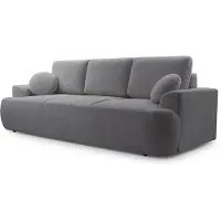 Masseno Sofa FILO mit Schlaffunktion, Schlafsofa, Wohnzimmersofa, Couch, Soffa, Bettsofa, Bucle-Stoff – Grau CORAL 80