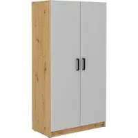 Masseno Drehtürenschrank MALTESA 80 cm Kleiderschrank Schlafzimmer Schrank 2-türig Grau