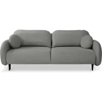 Masseno Sofa AGIO mit Schlaffunktion, Schlafsofa, Wohnzimmersofa, Couch, Soffa, Bettsofa, Plüsch-Stoff – Grau CASTEL 93