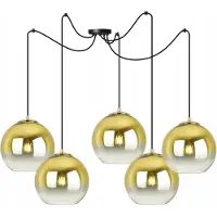 Light11 HOME Hängelampe, Deckenleuchter, goldener Lampenschirm, 20 cm
