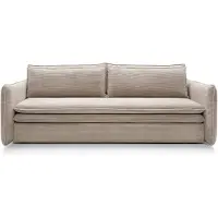 Masseno Sofa SCORZA mit Schlaffunktion, Schlafsofa, Wohnzimmersofa, Couch, Soffa, Bettsofa, Velours-Stoff – Beige POSO 03