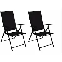 Degamo Gartenstuhl Klappsessel MILANO, Metall anthrazit Kunstgewebe schwarz 2 St