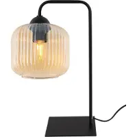 Light11 HOME Riffle Tischlampe Schwarz 1 Flacher Honiglampenzylinder E27