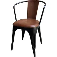 Trademark living Esszimmerstuhl - glänzend mit Leder ohne Polsterung in schwarz - 4er Set