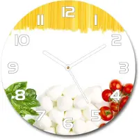 Tulup Wanduhr aus Glas 30fi Glasbild Glasuhr Gehärtetes Glas - weisse-zeiger - Italian flag