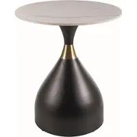 Feldmann-Wohnen Couchtisch Virgo Wohnzimmertisch 50x50x57cm weiß Marmor schwarz matt