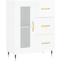 Syfax Sideboard Hochglanz-Weiß 69,5x34x90 cm Holzwerkstoff