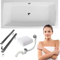 For you Aqua | Polimat Badewanne Apri - 140x70cm - 28cm Tief - Mit Siphon - Badewanne