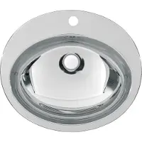 Kwc Ovalbecken, RONDO, Edelstahl, 531x159x456 mm, Überlauf, Seidenmatt