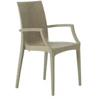 GRANDSOLEIL Gartenstühle in Rattanoptik mit Armlehnen Grand Soleil Bistrot Arm - Beige