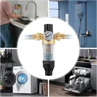 StarTech.com Wiederverwendbarer Wasserhahnfilter, Vor-/Sedimentfilter, schwarz, Edelstahl, für Brunnenwasser, Schlauch 1/2'', 3/4'', 25 mm