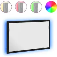 Syfax Badspiegel mit LED-Leuchten Schwarz Eichen-Optik 60x8,5x37 cm