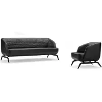 Xl Moebel Gmbh Designer Schwarze Couchgarnitur r Dreisitzer Ledersessel 2tlg
