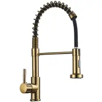 OEM Küchenarmatur mit ausziehbarem Design, heißes und kaltes Wasser, Gebürstetes Gold A