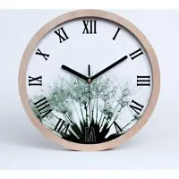 Tulup Holzuhr 30fi cm wanduhr - schwarze Spitzen - Löwenzahn Samen