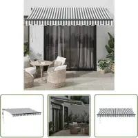 The Living Store Markise Automatisch mit LEDs Anthrazit & Weiß 350x250 cm