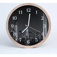 Tulup Holzuhr 30fi cm wanduhr - Schwarz-Weiß-Stadt