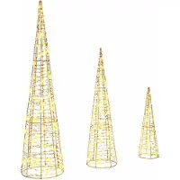 Syfax Weihnachtsbaum mit 90 LEDs 3 pcs Warmweiß 20 x 20 x 80 cm PET