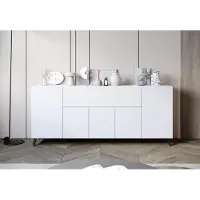MINIO go for it , LOKET Sideboard 180 cm – Stilvolle Kommode mit hohen Füßen, geräumig, praktisch, Weiß Farbe