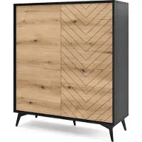 Emporius Furniture Hohe Sideboard Emerald - Möbel vom Hersteller, Loft Kommode, zweitürige Kommode (Evoke Eiche / Schwarz)