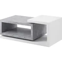Lomadox Couchtisch BEXLEY-83 in Beton Optik mit Absetzungen in weiß, B/H/T: ca. 120/40/60 cm