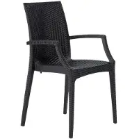 GRANDSOLEIL Gartenstühle in Rattanoptik mit Armlehnen Grand Soleil Bistrot Arm - Anthrazit
