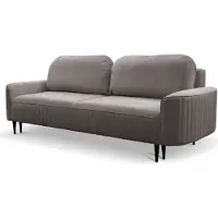 Emporius Furniture Schlafsofa Verona - Klappsofa, Schlafcouch - Sofa 245 cm mit Bettkasten, Samtstoff - Skandinavischer Stil (Grau - Velutto 16)