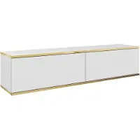 Emporius Furniture TV-Lowboard Rodi - TV-Schrank 135 cm, Wohnzimmer, PUSH TO OPEN, TV-Möbel mit 2 Klappen (Weiß)