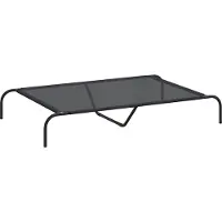 Syfax Hundebett Erhöht Schwarz 130x80x20 cm Textilene und Stahl